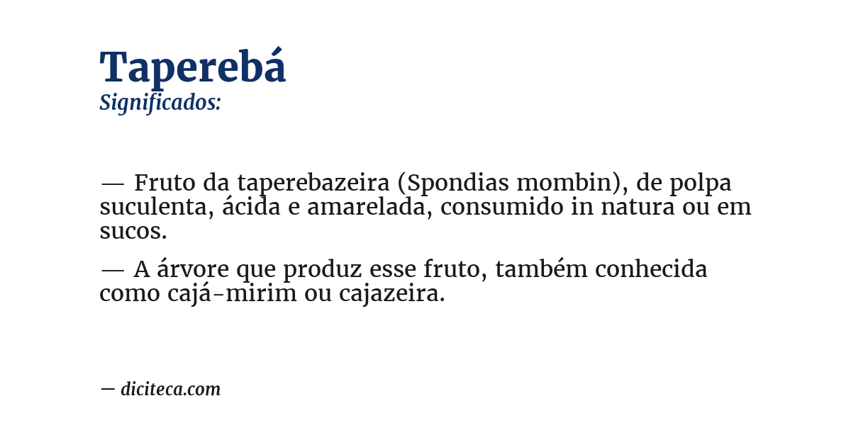 Significado de taperebá