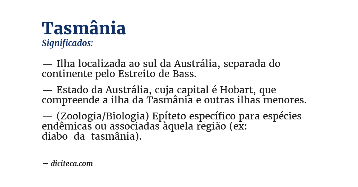 Significado de tasmânia
