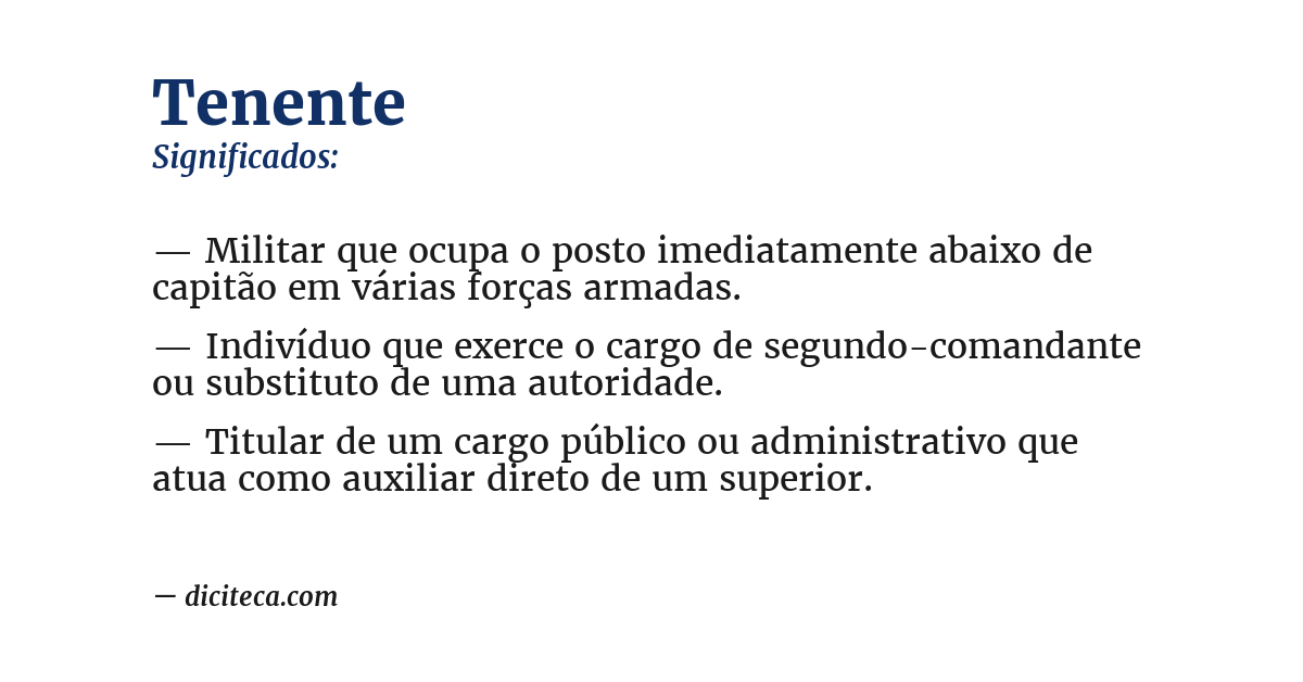 Significado de tenente