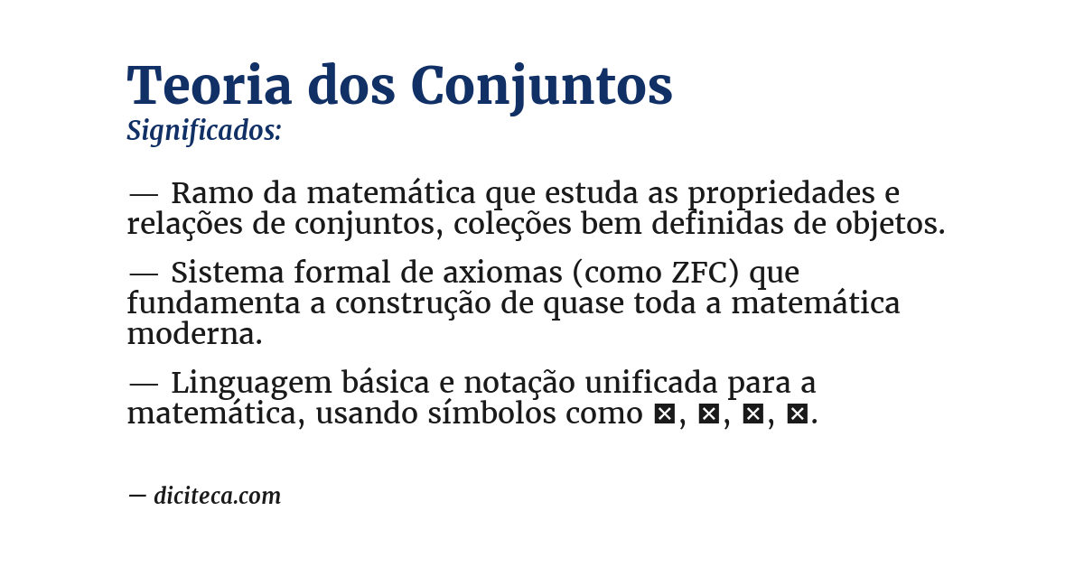Significado de teoria dos conjuntos