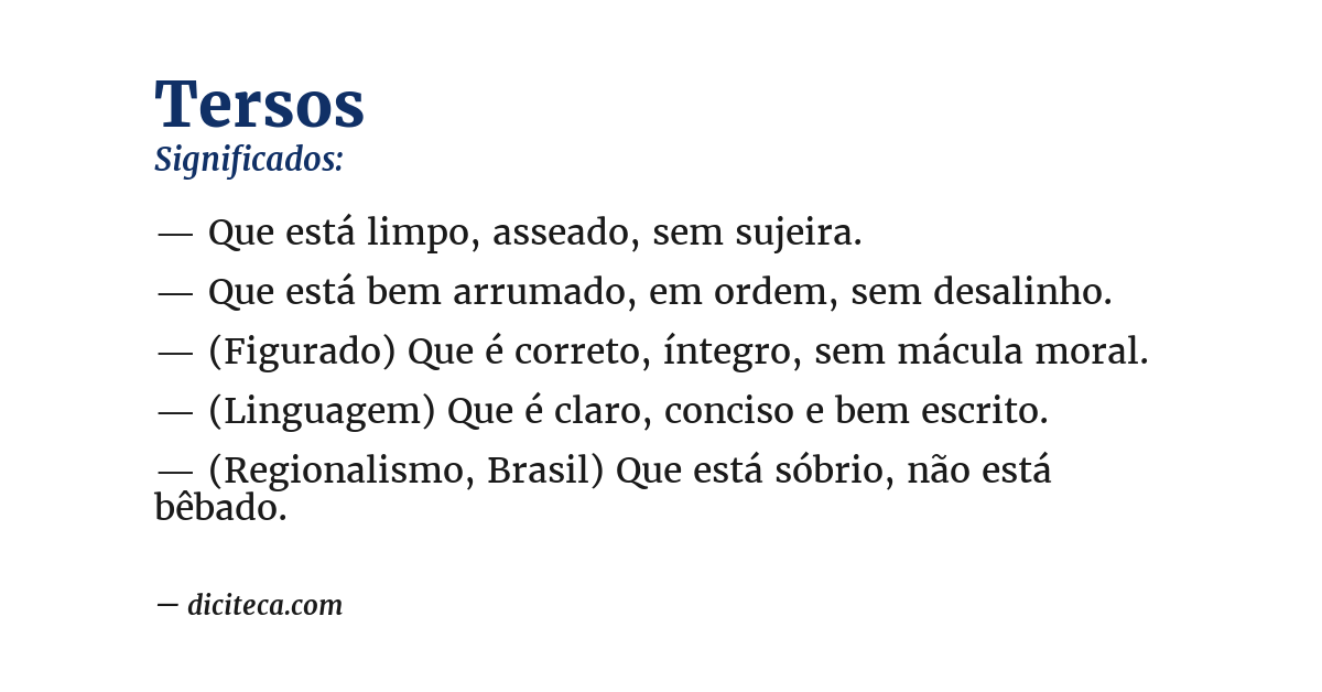 Significado de tersos