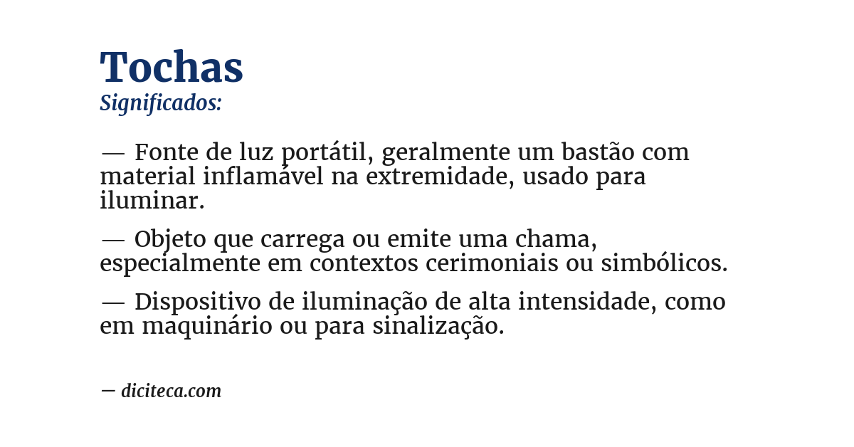 Significado de tochas