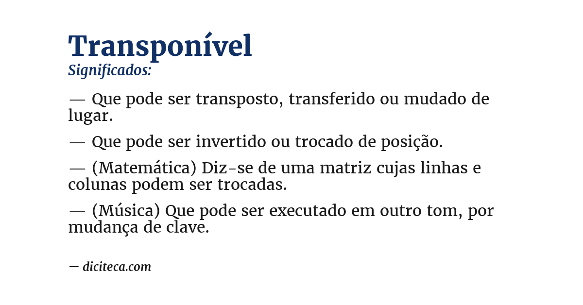 Significado de transponível