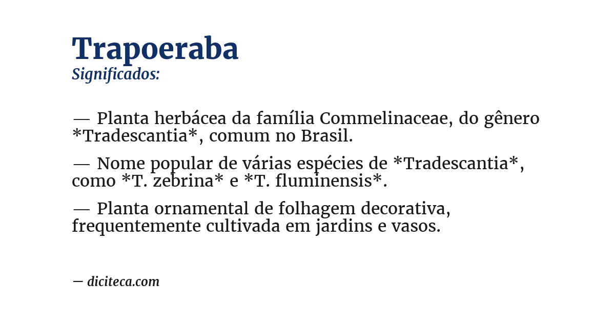 Significado de trapoeraba