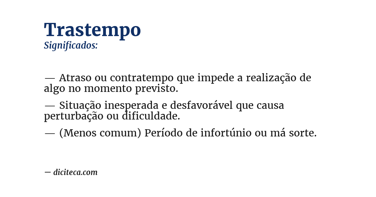 Significado de trastempo