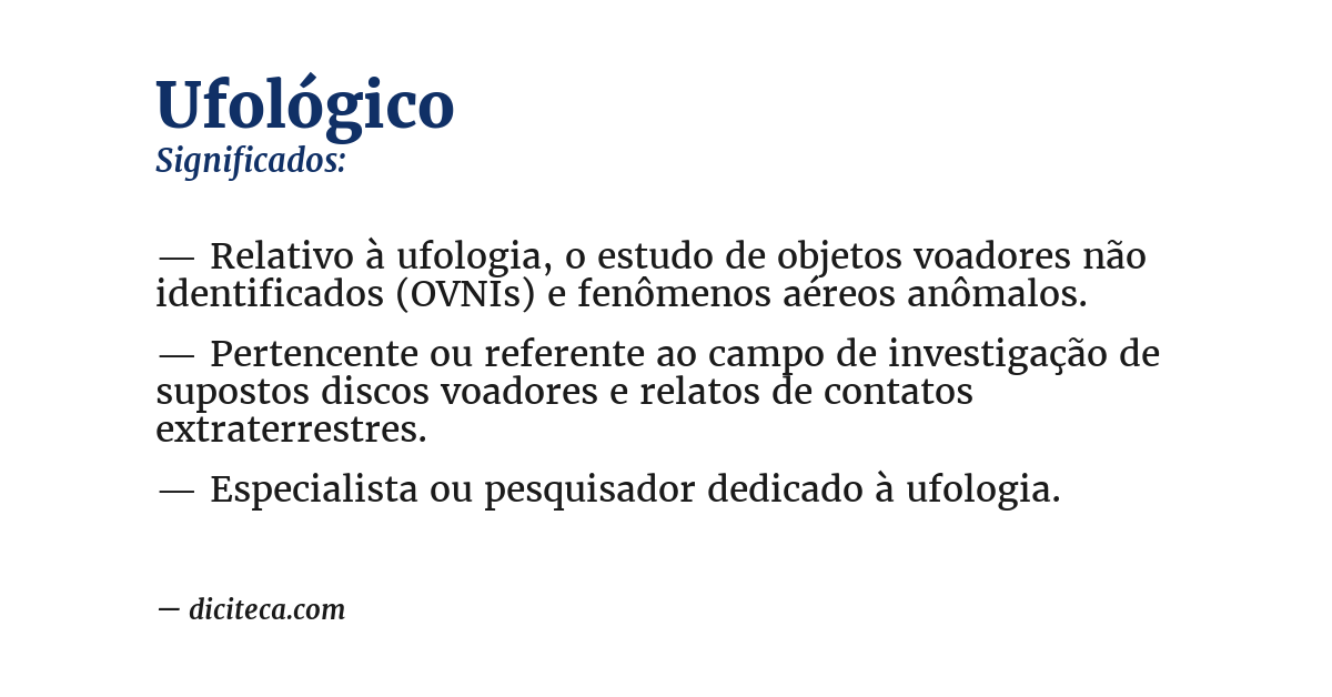 Significado de ufológico