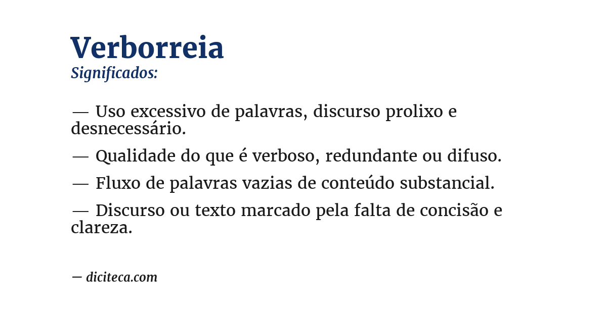 Significado de verborreia