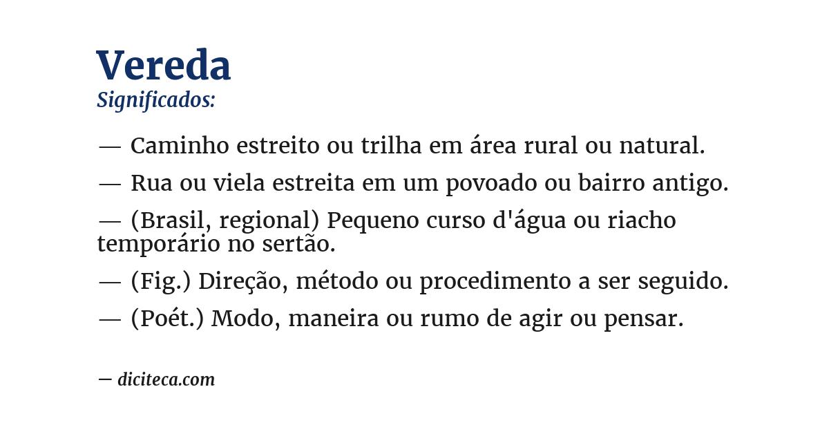Significado de vereda