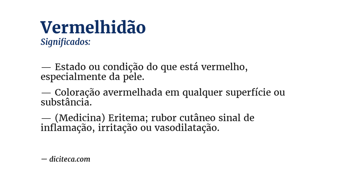 Significado de vermelhidão