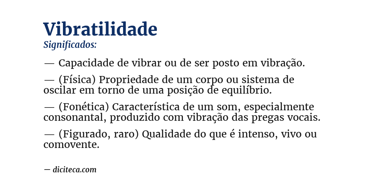 Significado de vibratilidade