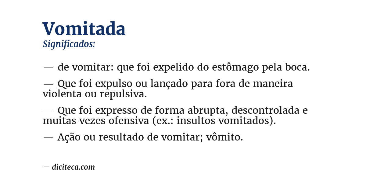 Significado de vomitada
