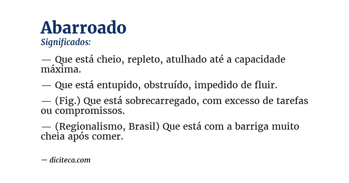 Significado de abarroado