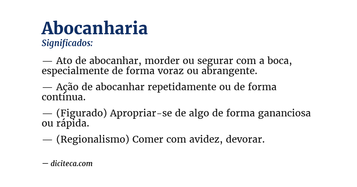 Significado de abocanharia