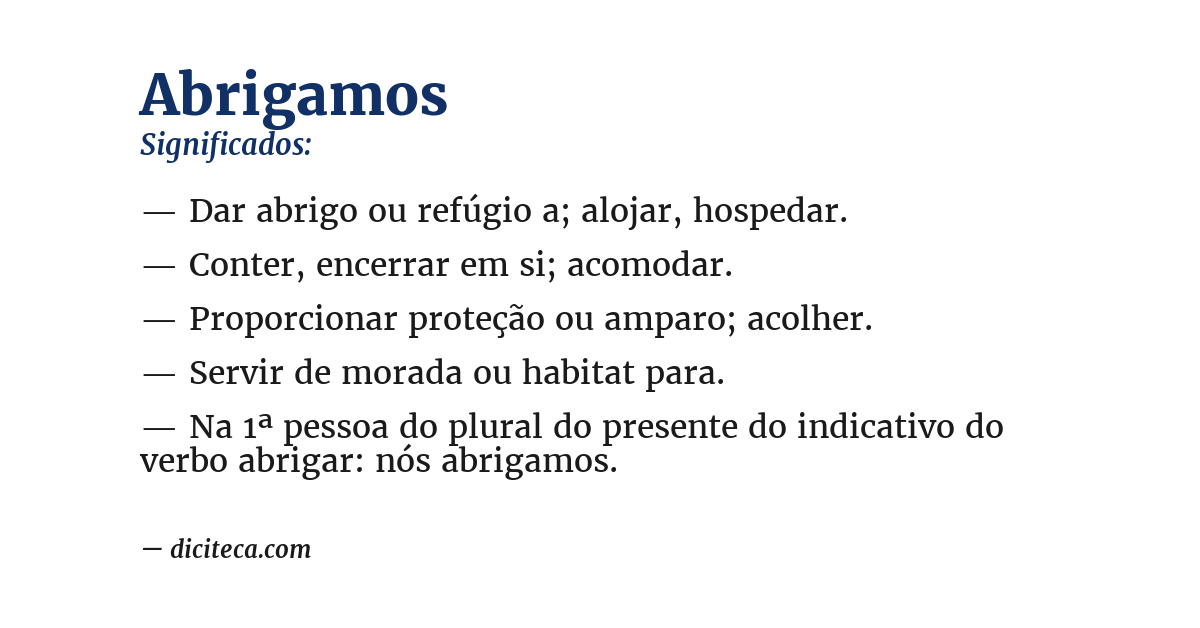 Significado de abrigamos