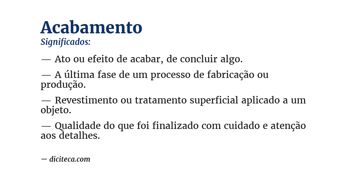 Significado de acabamento