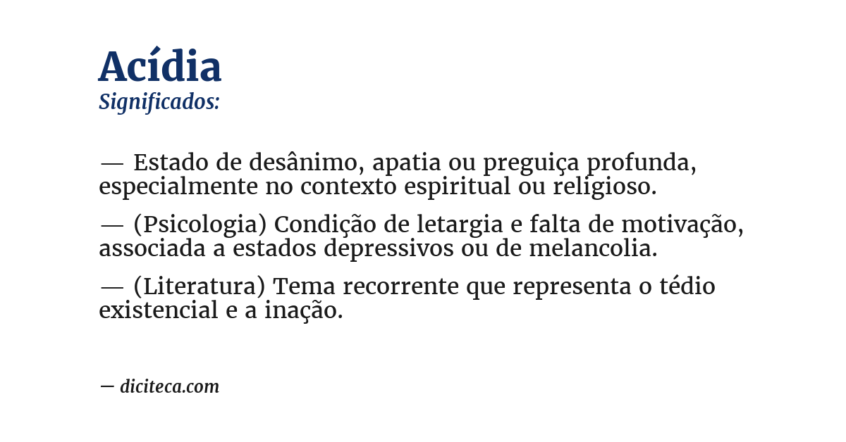 Significado de acídia