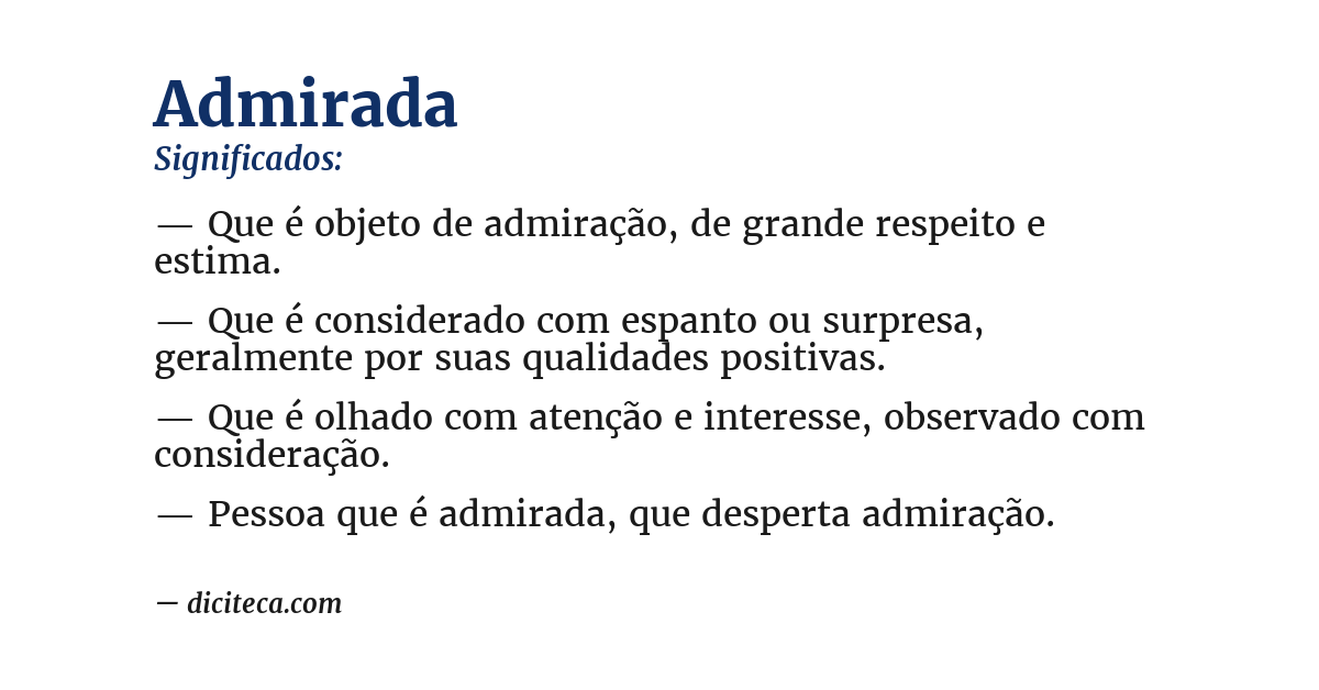 Significado de admirada