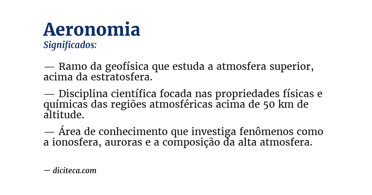 Significado de aeronomia