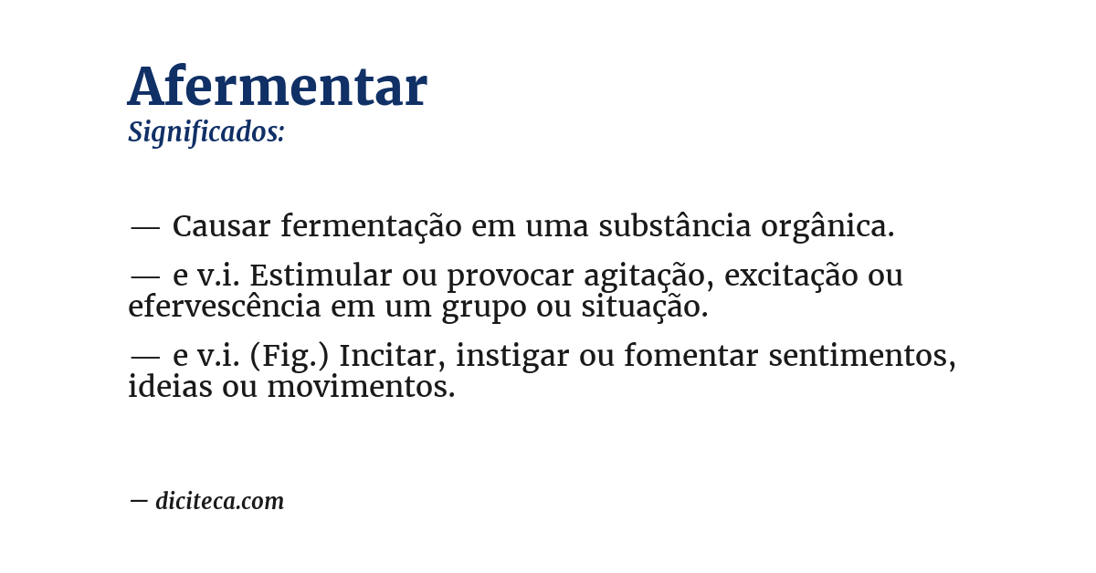 Significado de afermentar