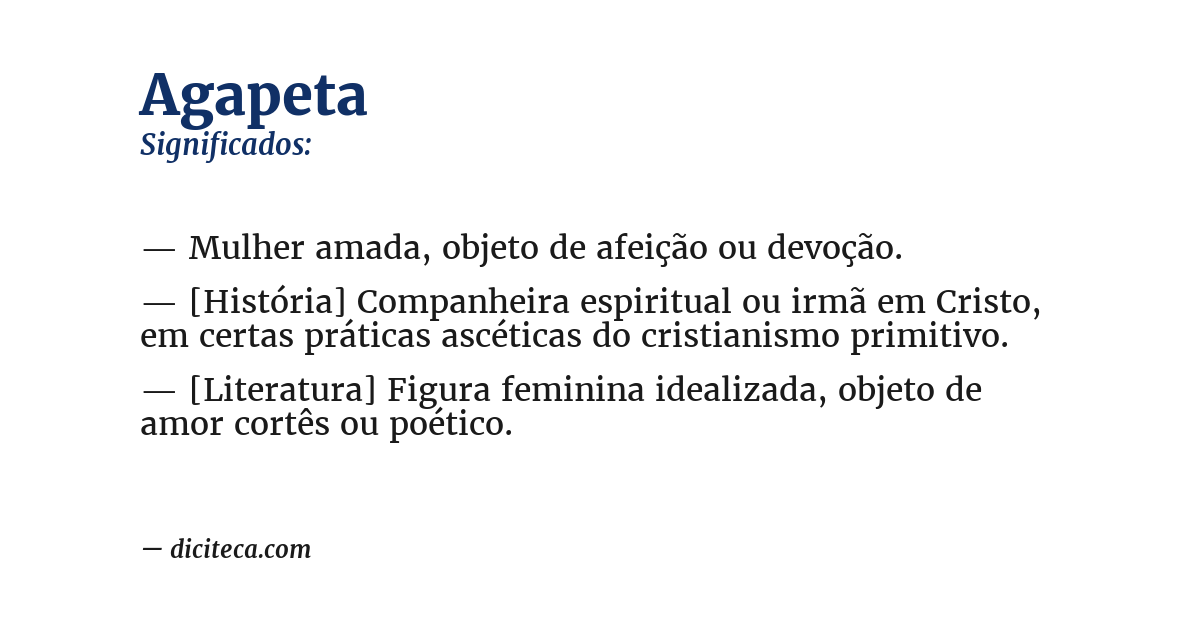 Significado de agapeta