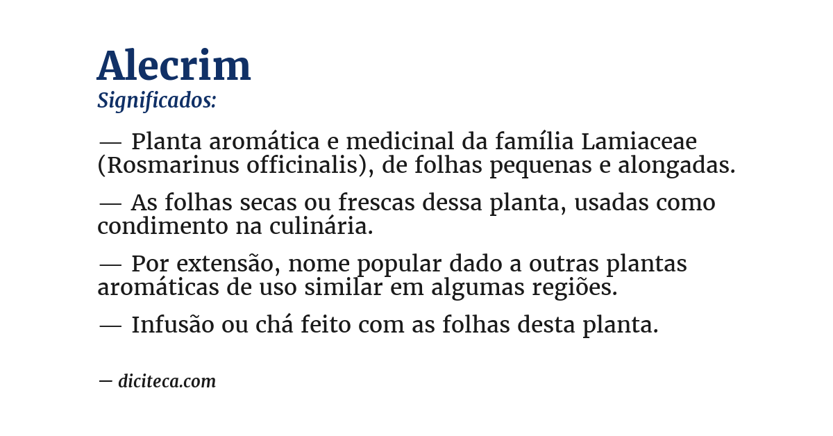 Significado de alecrim