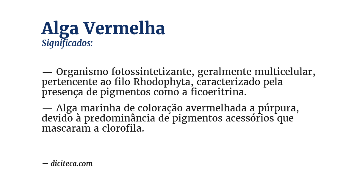Significado de alga vermelha