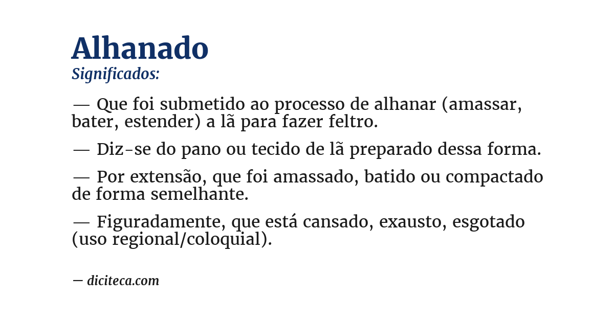 Significado de alhanado