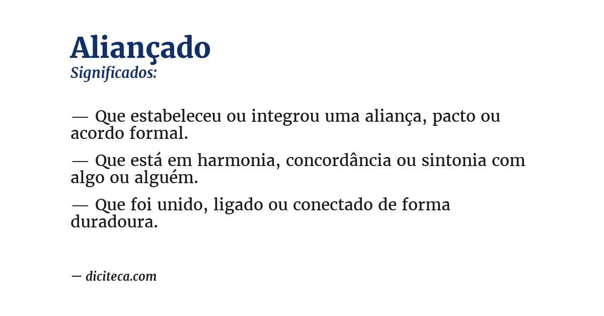 Significado de aliançado
