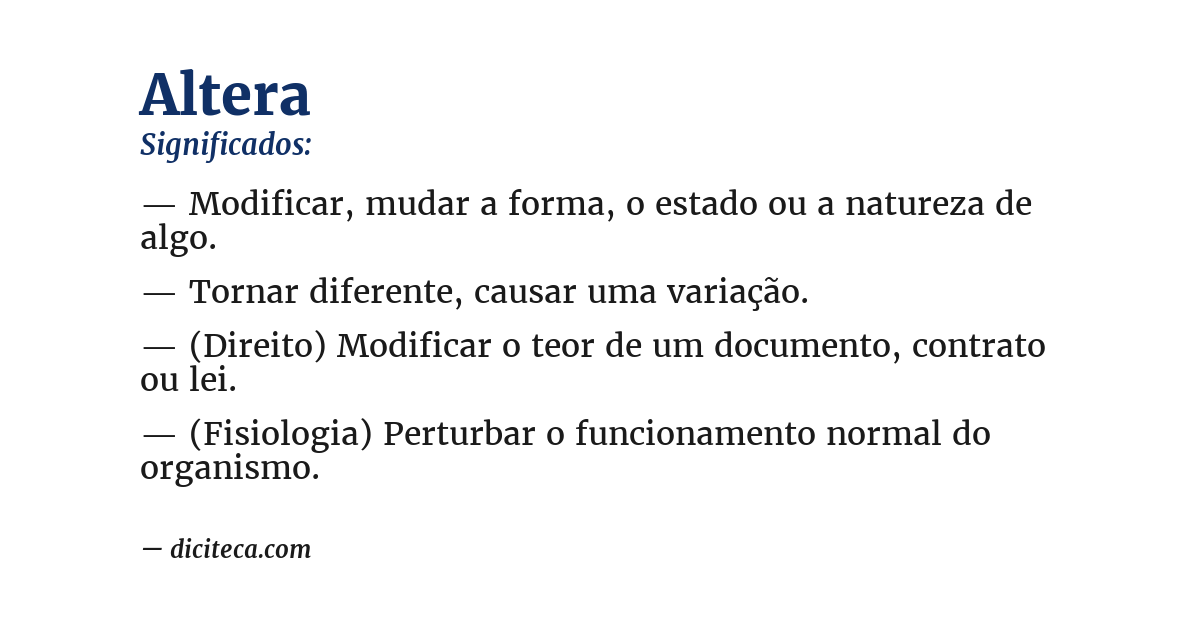 Significado de altera