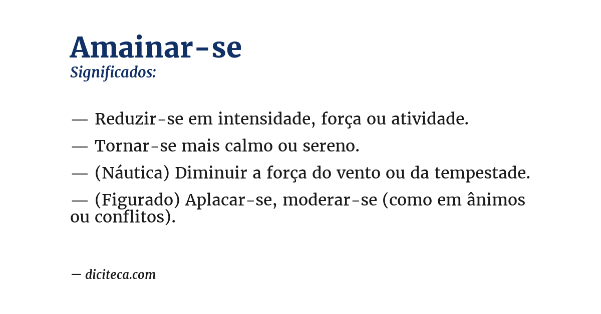 Significado de amainar-se
