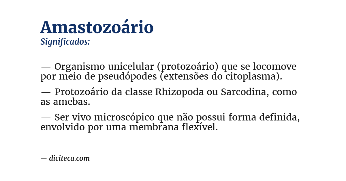 Significado de amastozoário