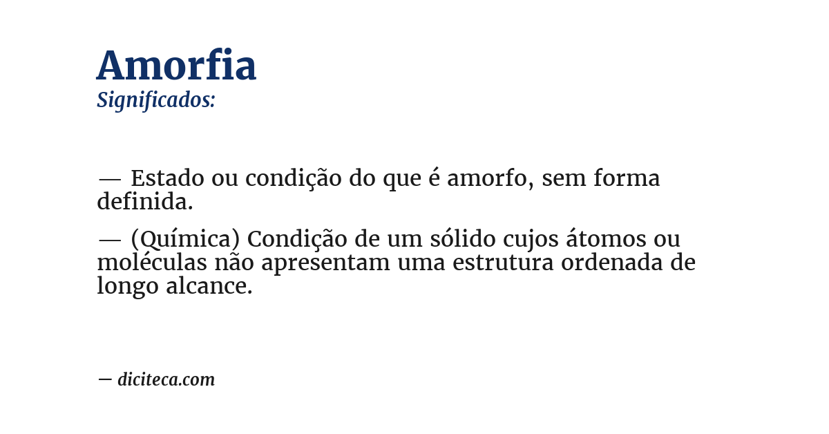 Significado de amorfia