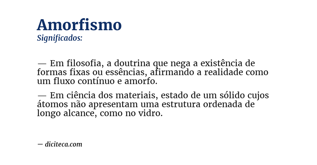 Significado de amorfismo
