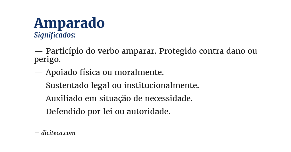 Significado de amparado