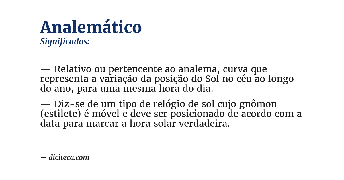 Significado de analemático