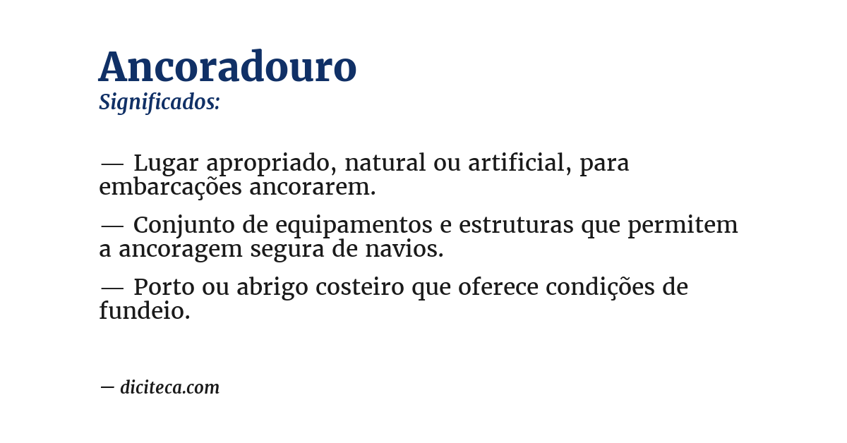 Significado de ancoradouro