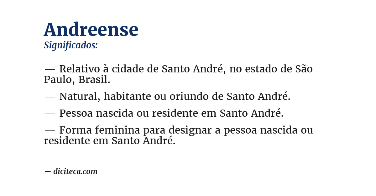Significado de andreense