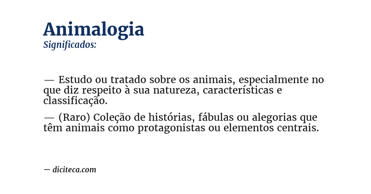Significado de animalogia