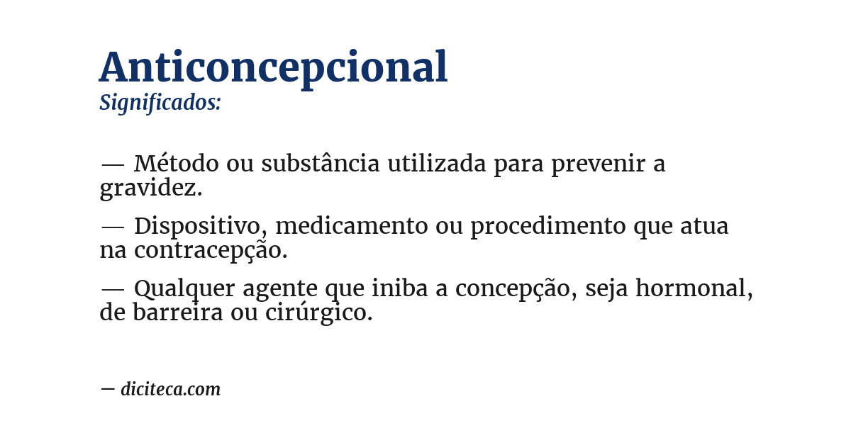 Significado de anticoncepcional
