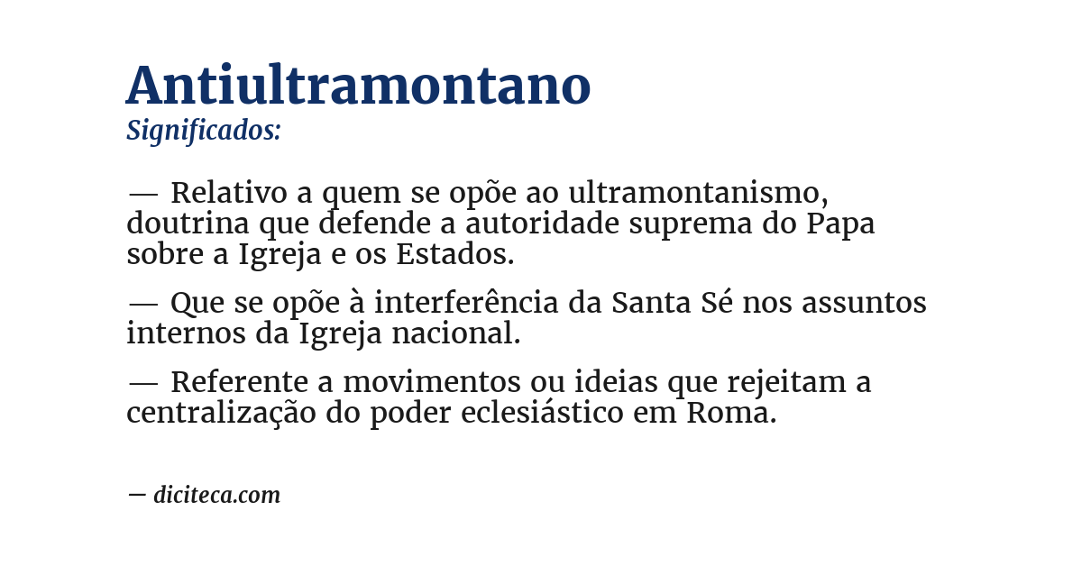 Significado de antiultramontano