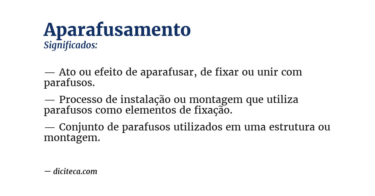 Significado de aparafusamento
