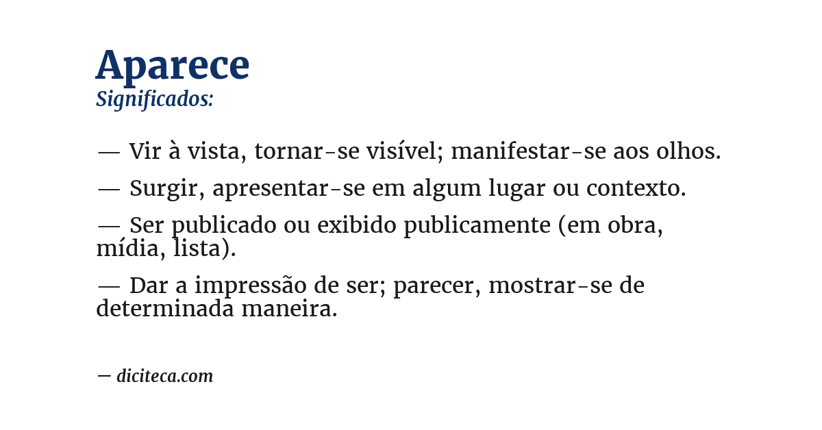Significado de aparece