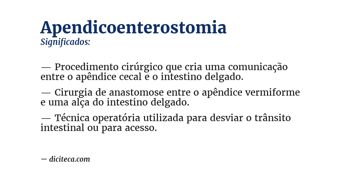 Significado de apendicoenterostomia