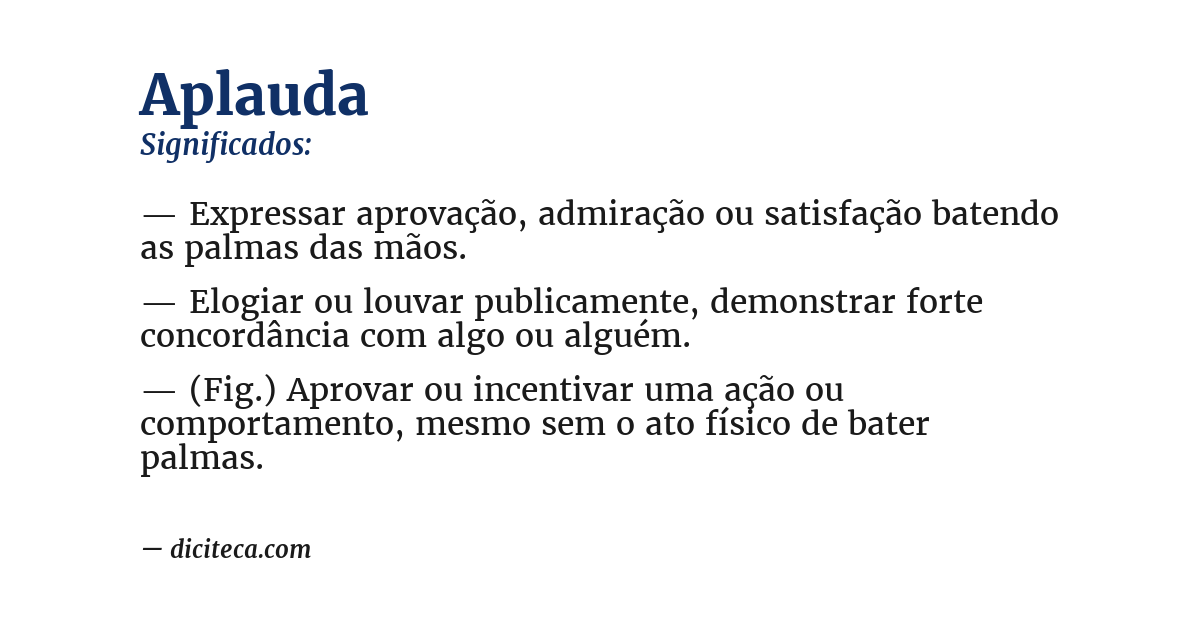 Significado de aplauda