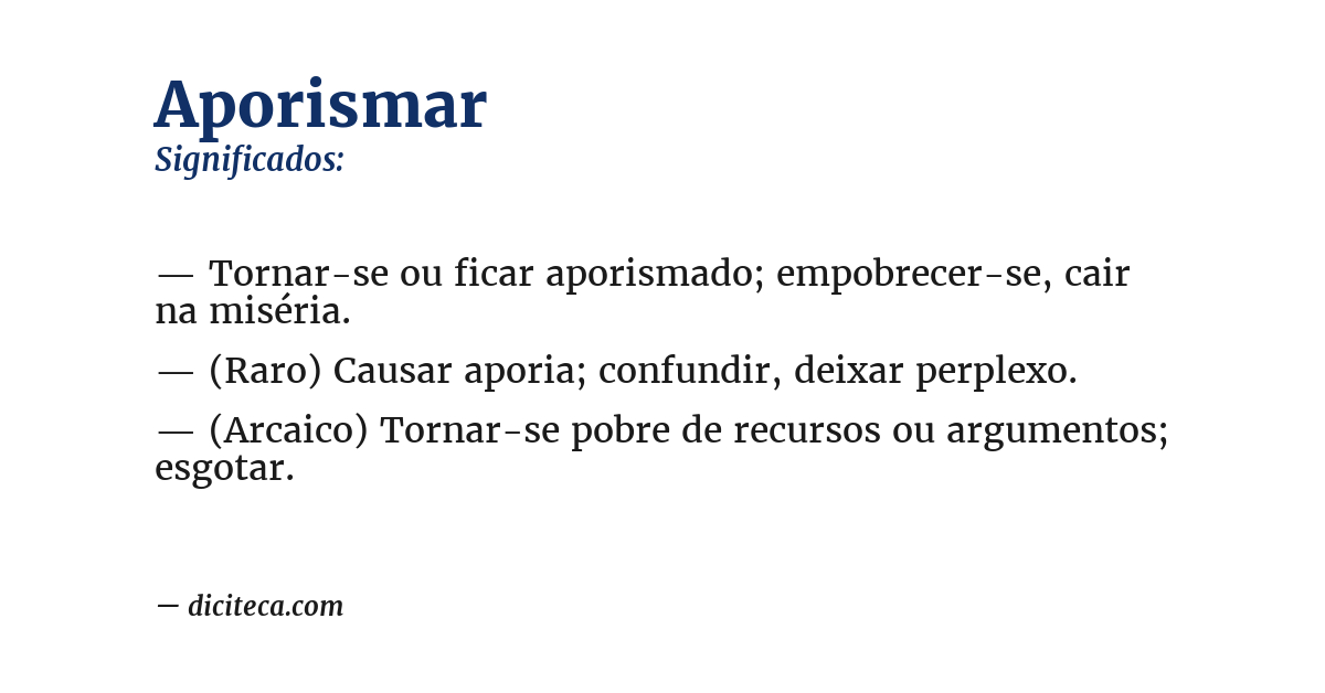 Significado de aporismar
