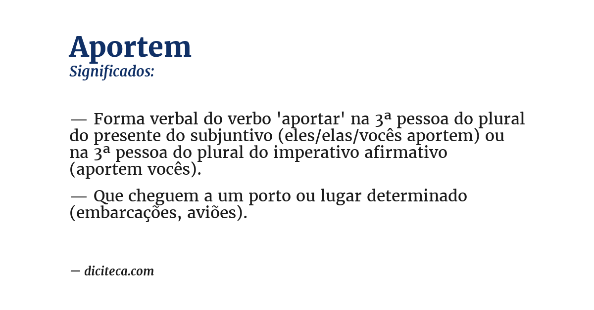Significado de aportem