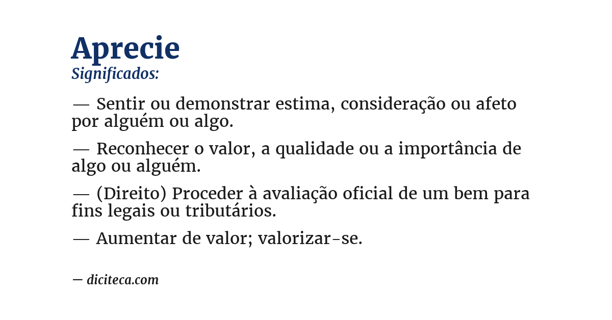 Significado de aprecie