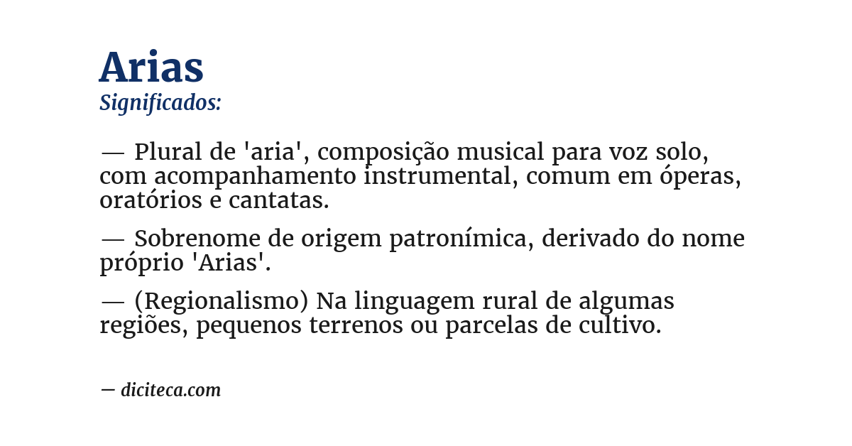 Significado de arias