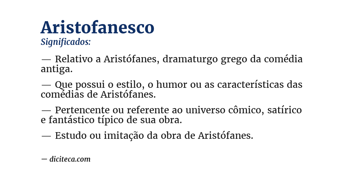 Significado de aristofanesco