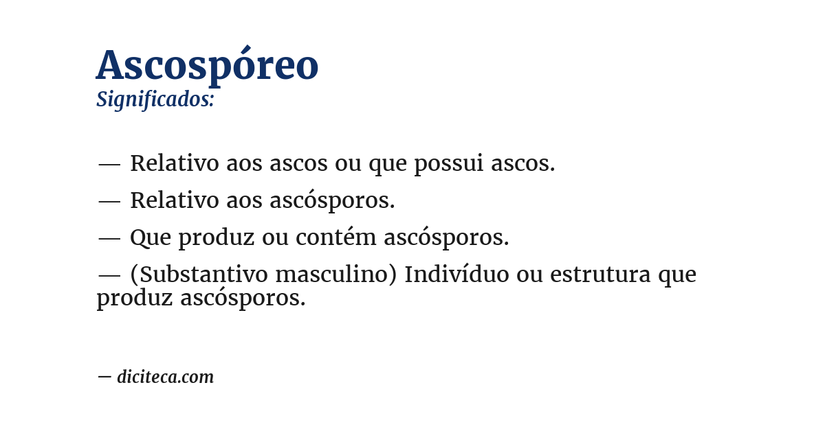 Significado de ascospóreo